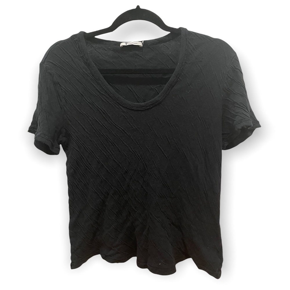 T Alexander Wang Women’s Ruched Pima Cotton Modal Black Top